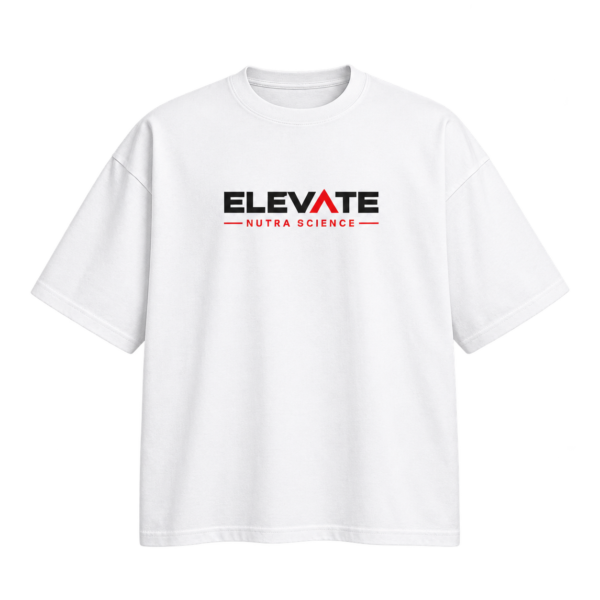 Elevate Nutra Science White Oversized T-Shirt
